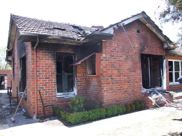 Fire in a brick house