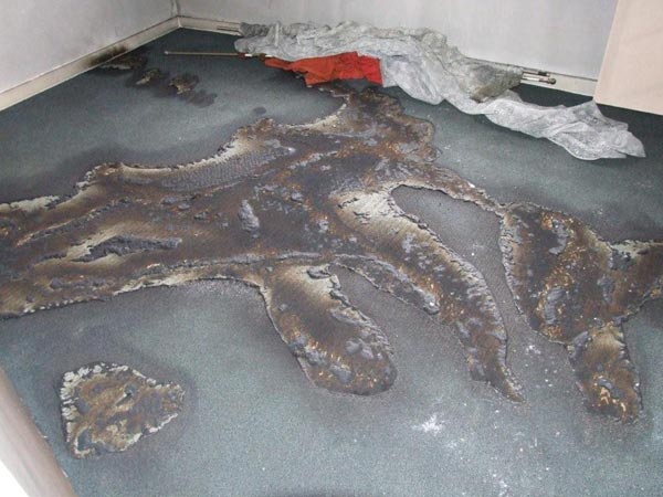 Burnt carpet patches
