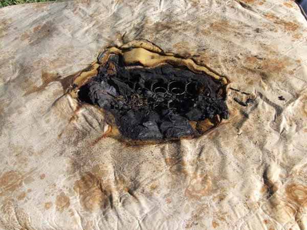 Mattress fire damage