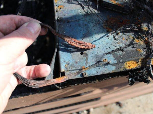 Fire started by wires