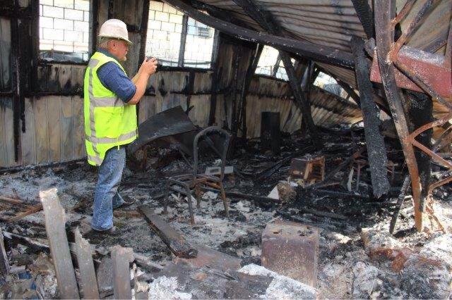taking images of the fire ruins