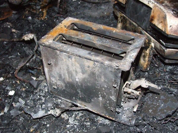 Fire by toaster
